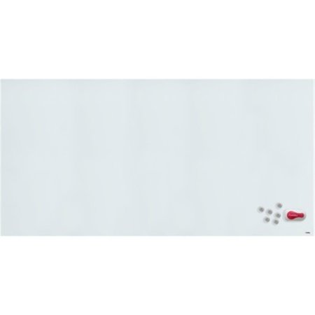 LORELL 48 x 96 in. Magnetic Colored Glass Board; White LLR55661